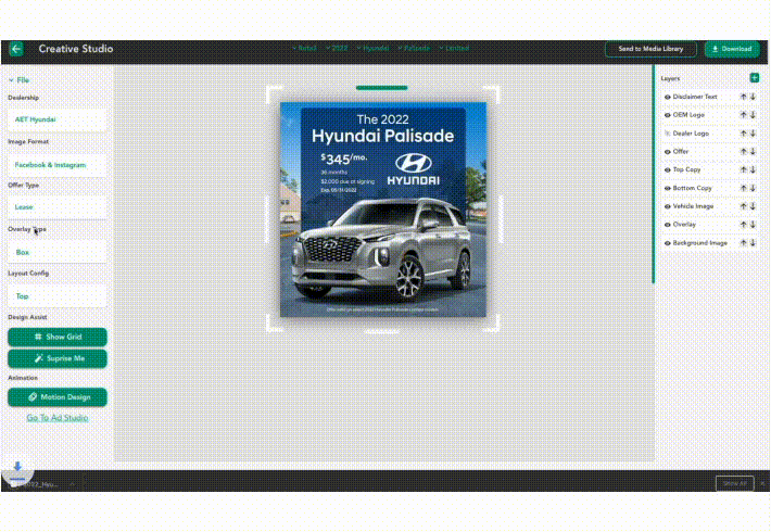 Easy image editor for automotive marketing